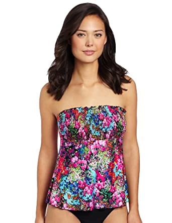 Buy Kenneth Cole Reaction Women's True Love Smocked Bandeau Tankini ...