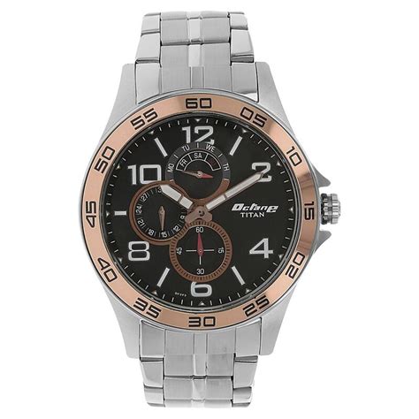 Buy Online Titan Quartz Multifunction Black Dial Metal Strap Watch for ...