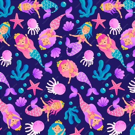 Image result for Vector Mermaid Pattern