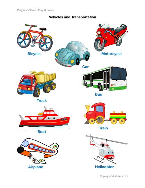 Transportation Vehicles for Kids 的图像结果
