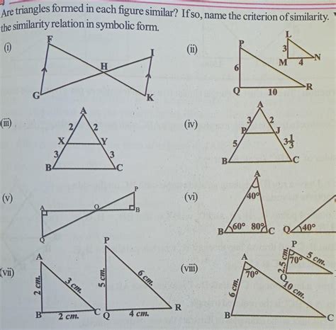Similar Triangles 211 TRY THIS 1. Are triangles formed in each figure ...