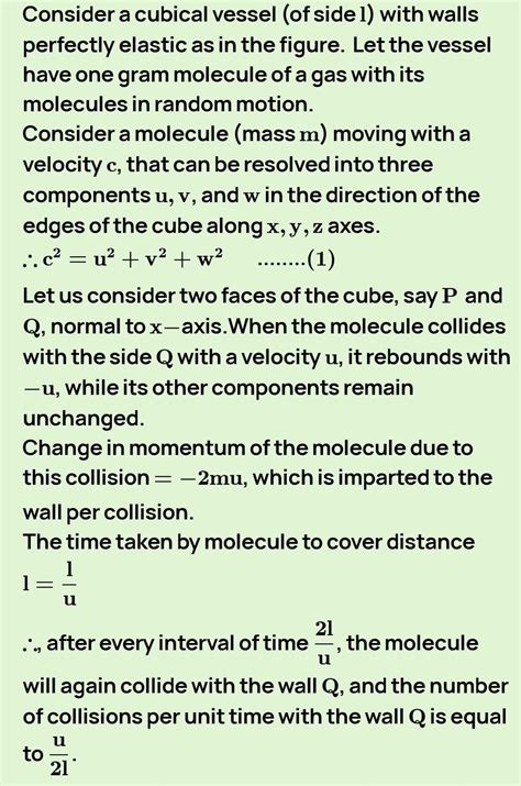 On the basis of kinetic theory, derive the pressure equation for a gas ...