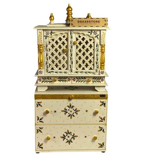 Buy Wooden Pooja Temple & Puja Mandap with Cabinet for Home Online in india