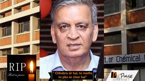 Prof. RK Chhabra is no more | PU Pulse