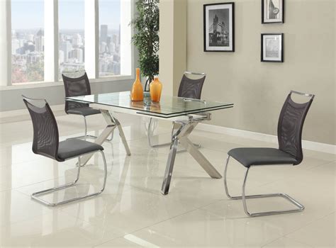 Fashionable Rectangular Glass Top Leather Kitchen Dinette Sets Houston ...
