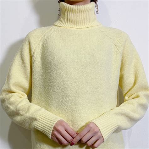 yellow high neck knit top | LEMON