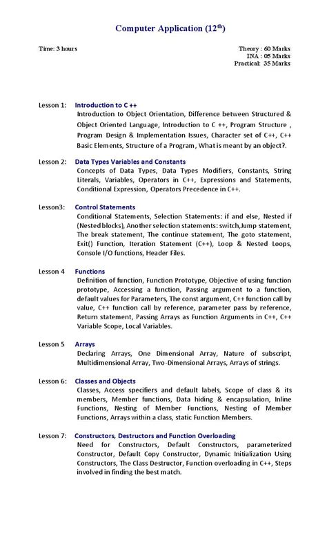 Image result for Class 12 Term 2 Computer Syllabus PSEB