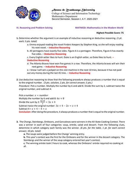 Image result for Inductive vs Deductive Reasoning Science MCQ