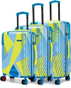 NASHER MILES Chicago Hard-Sided Polycarbonate Printed Lemon Teal ...