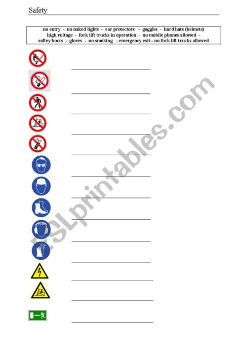 Safety Signs Worksheet 的图像结果