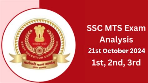 SSC MTS Analysis 2024 for 21st October, All Sets Shift Difficulty Level