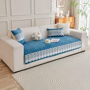 HOKIPO 'BelleLace Series' Imperial Milk Velvet Sofa Cover Mat for 3 ...