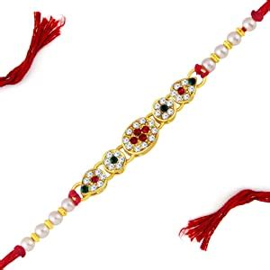 Sukkhi Rakhi Classic-Inspired Kundan Designer Gold Plated Premium Rakhi ...
