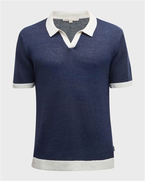 Onia Men's Johnny Collar Knit Polo Shirt | Neiman Marcus