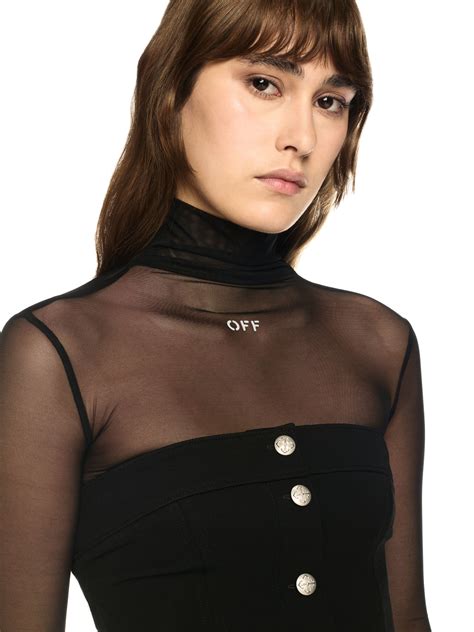 HEAVY JER CORSET TOP in BLACK for Women | Off-White™
