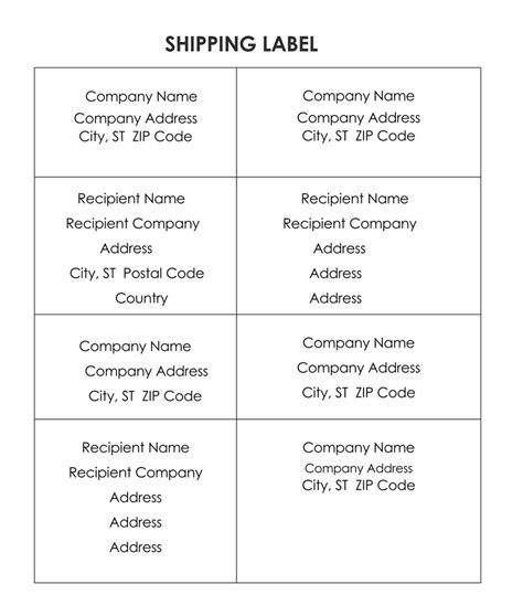 Shipping Label Template 的图像结果