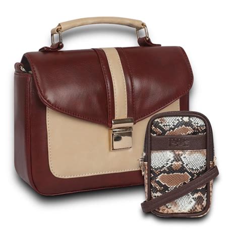 Pramadda Pure Luxury Leather Trendy Brown Ladies Sling handbag Purse ...