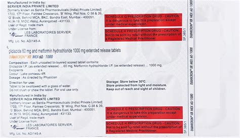 Diamicron XR Mex 60/1000 Tablet 10's : Amazon.in: Health & Personal Care