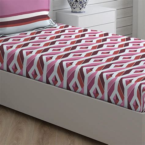 Buy LAYERS Trevi Purple Printed Cotton Single Bedsheet Set - 1.52x2.24m ...