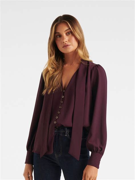 Buy Forever New Women Burgundy Shirt Style Top - Tops for Women ...