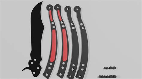 butterfly knife 3D model 3D printable | CGTrader