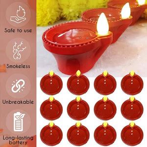 Mellay Water Sensor LED Diyas, Warm Light, Traditional Smokeless Decor ...