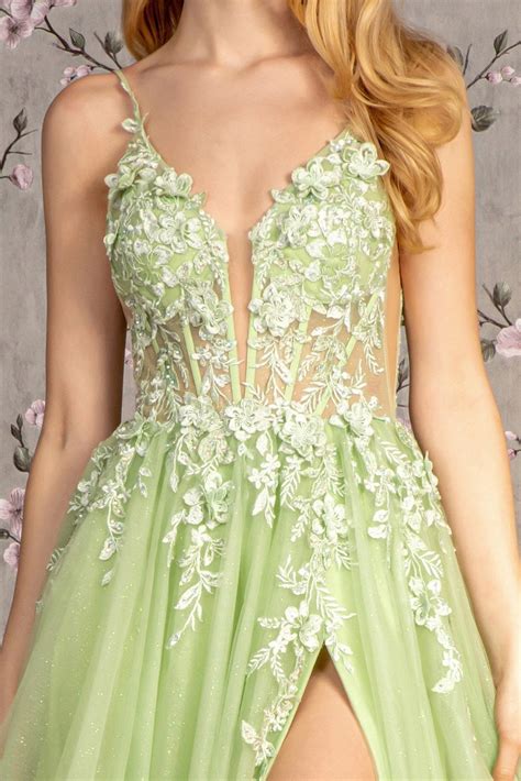 Light Green Glitter A Line Long Formal Prom Gown for $274.0 – The Dress ...