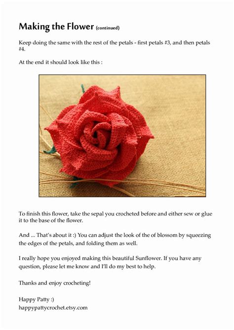 Image result for Large Crochet Rose Pattern