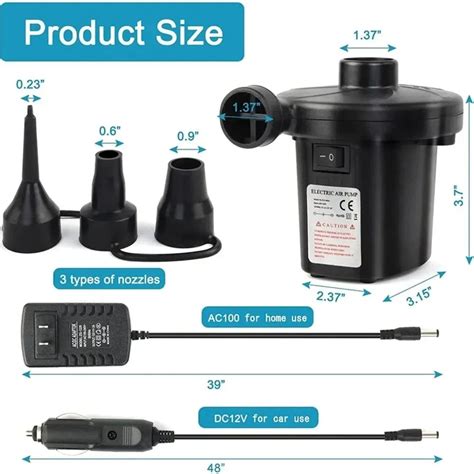 12V Portable Electric Air Pump – Inflator for Home, Boat, Mattress, an ...