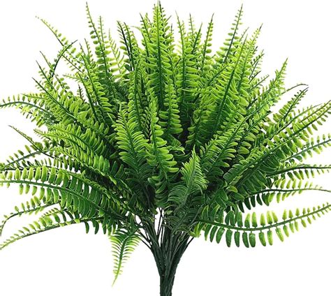 Amazon.com: AllLove4U Ferns Artificial Plants UV Resistant Green Artificial Ferns Perfect Indoor ...