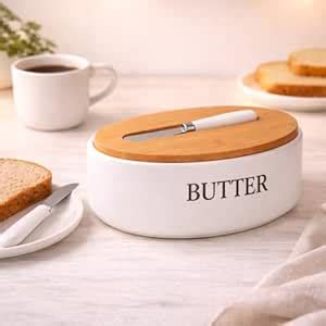 Buy Simplifi Nest Premium Ceramic Butter Keeper with Bamboo Lid ...