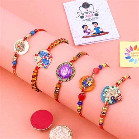 Exclusive Rakhi Set of 5 | Shop Rakhi Online | Satvikstore.in ...