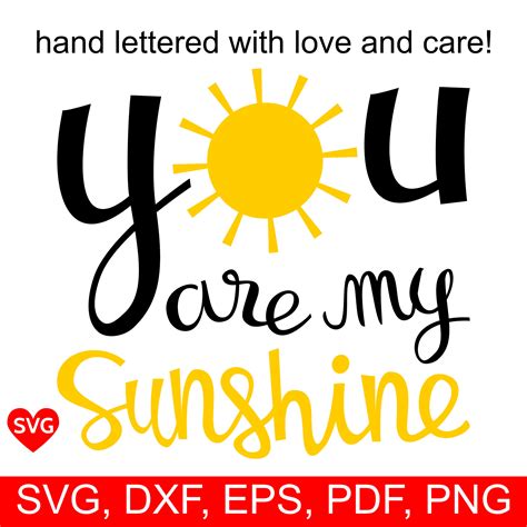 Buy You Are My Sunshine SVG File, Printable You Are My Sunshine Wall ...