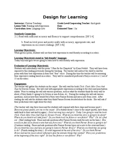 Image result for Fluency Lesson Plan Examples