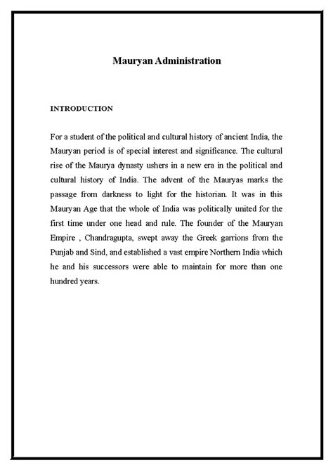 Mauryan Administration - Mauryan Administration INTRODUCTION For a ...