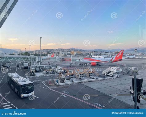 Nice Cote D`Azur Airport with Easyjet Plane Editorial Stock Photo ...