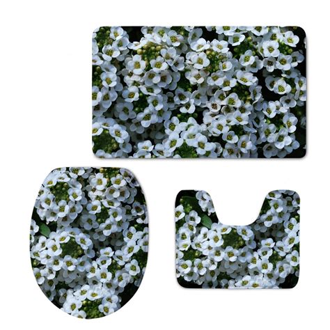 Buy LedBack Flower Bathroom Rugs and Mats Sets Soft Purple U Shaped ...