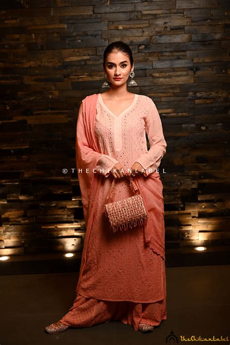 Ruhani Viscose Chikankari Straight Kurta Set with Dupatta - Foundation