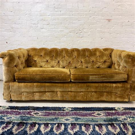 Tufted Gold Velvet Couch | Sunbeam Vintage | Highland Park - Los ...