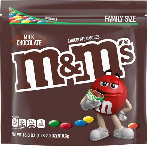 Amazon.com: M&M'S Dark Chocolate Candy, Family Size, 18 oz Resealable ...