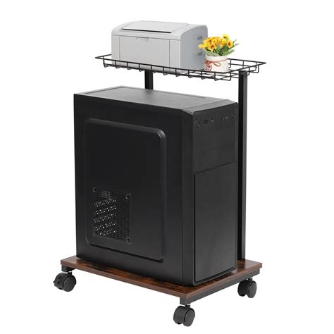 DAMEING Computer Tower Stand, 2-Tier CPU Holder PC Floor Stand, Mobile ...