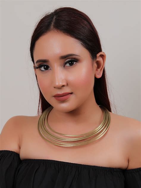 Multi-Layer Bright Finish Hasli Style Brass Choker Necklace – A Local Tribe