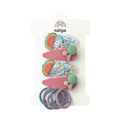 Pinned Perfect Set of 3 Cactus Red Clip, Watermelon Blue Shimmer Clip ...