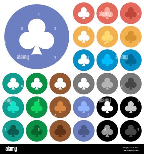 Club card symbol multi colored flat icons on round backgrounds ...