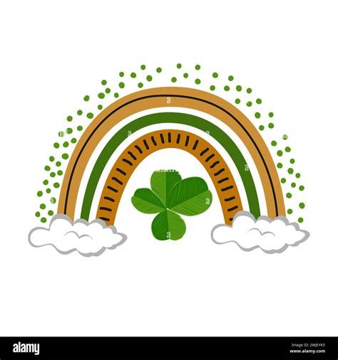 Saint Patrick day rainbow isolated vector illustration. Orange and ...