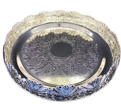 Buy German Silver Plates/Beautiful Silver Coated Tray For Decoration ...
