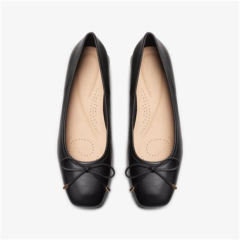 Black Leather Ballet Flats