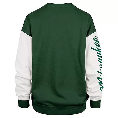 Women's '47 Hunter Green Milwaukee Bucks Rise Andie Oversized Pullover ...