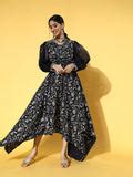 Buy Women's Deep Navy Blue Printed Dress Online - Yufta – Yufta Store