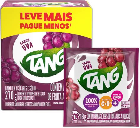 Refresco Em Pó Tang Uva Caixa Com 15 Unidades De 18g | Amazon.com.br